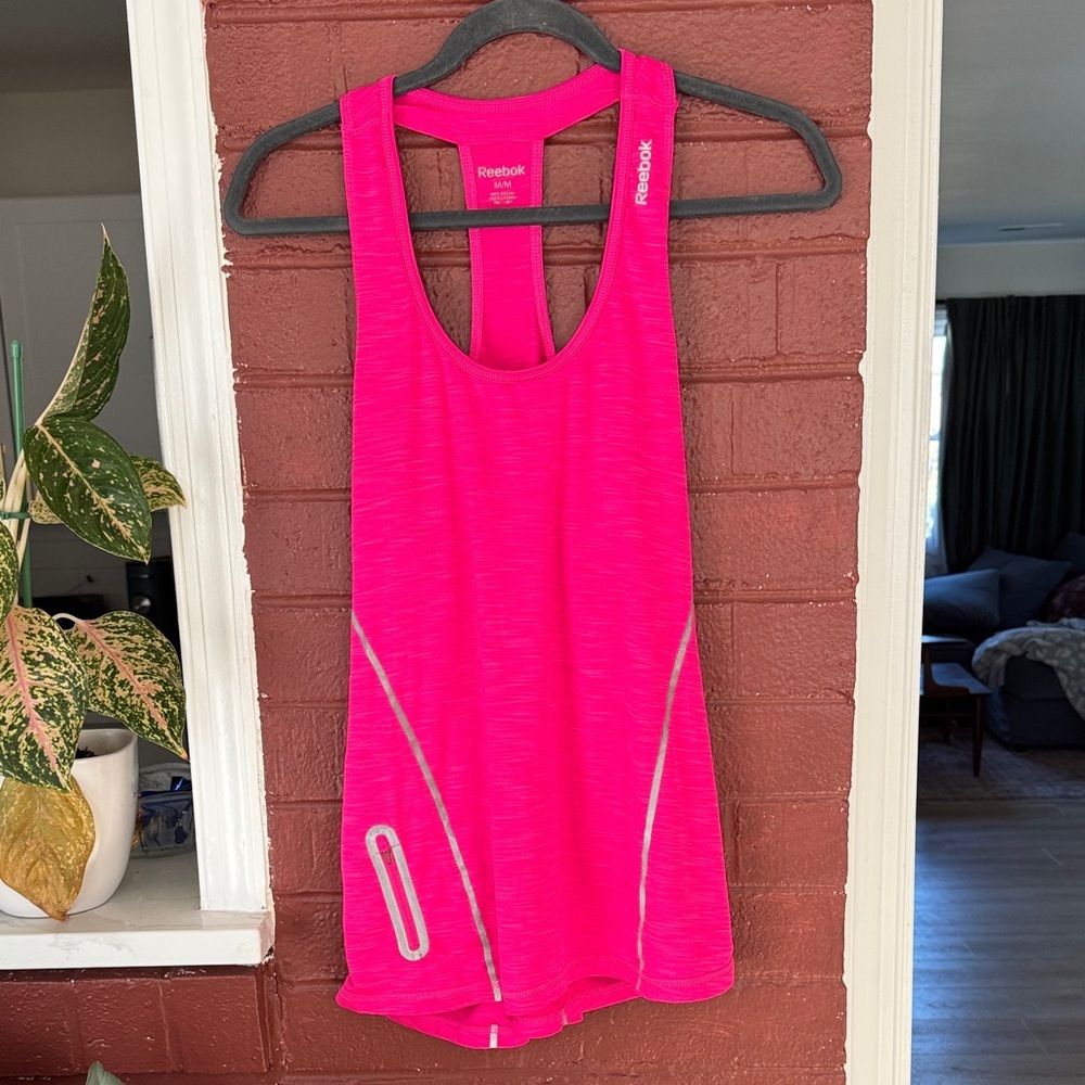 Reebok Women's Hot Pink Racerback Athletic Tank Top